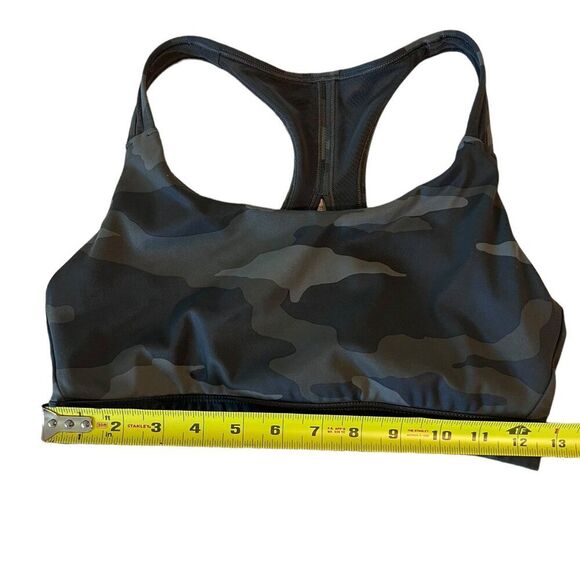 Athleta Sports Bra Black Dark Green Camo Womens Sz. Medium Racer Back Workout - Picture 7 of 9